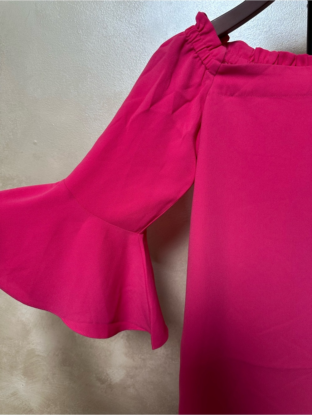 Trina Turk Knox Mini Dress NWT Hot Pink Flared Trumpet Sleeve Size XS - Picture 8 of 11